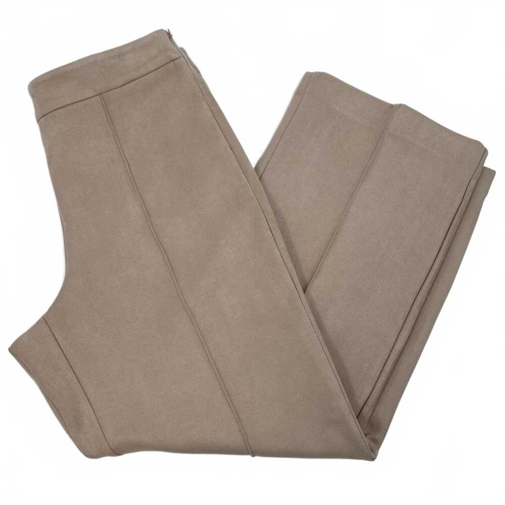 Ann Taylor Tan Curvy Fit Faux Suede Trousers | Size 12P Petite